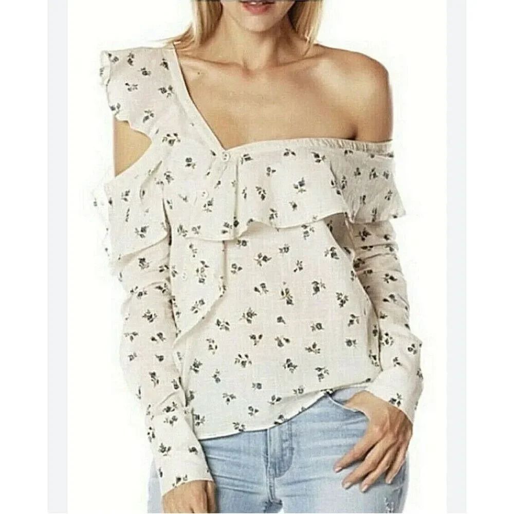 Paige Marlow Top in Papyrus Blue Prairie Flower sz M NWOT